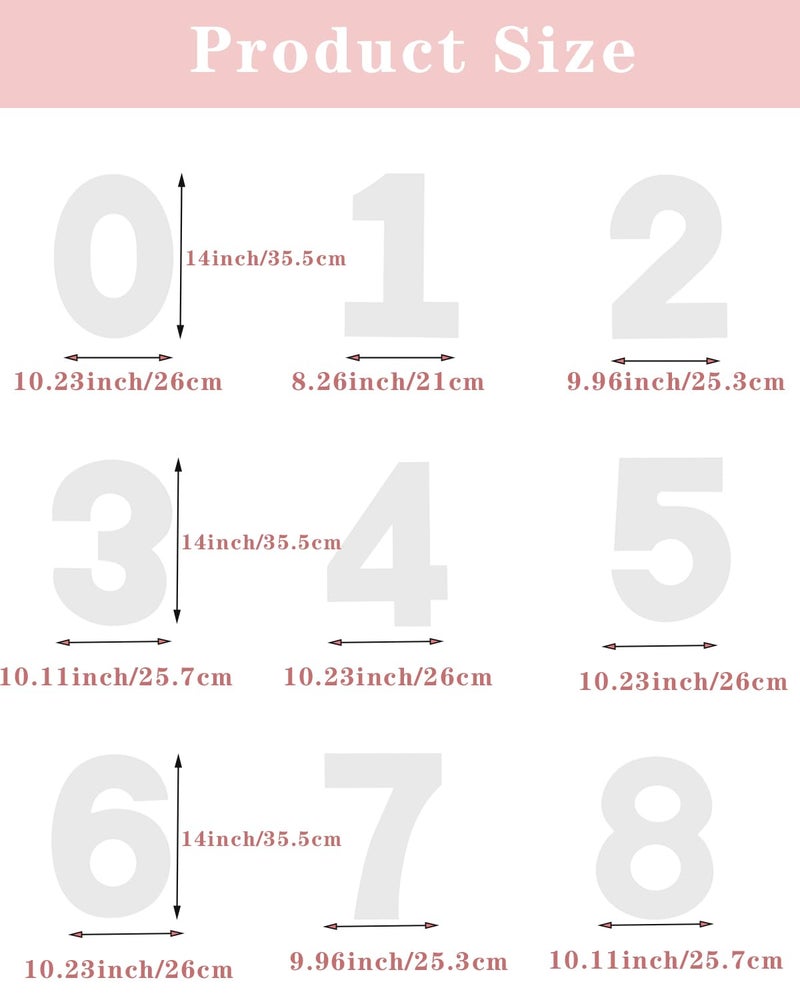 EORTA 0-8 Numeral Cake Stencils Molds 14 Inch Arabic Number Dessert Maker Decorative Fillings Layered Kitchen Baking Tools for DIY Wedding Birthday Anniversary, White - Image 4